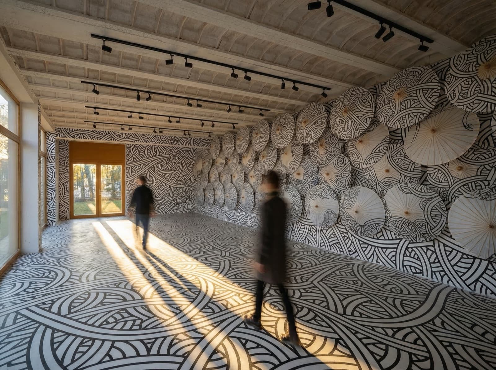 Salle immersive de l'exposition Ondes & Lignes de Jordane Saget